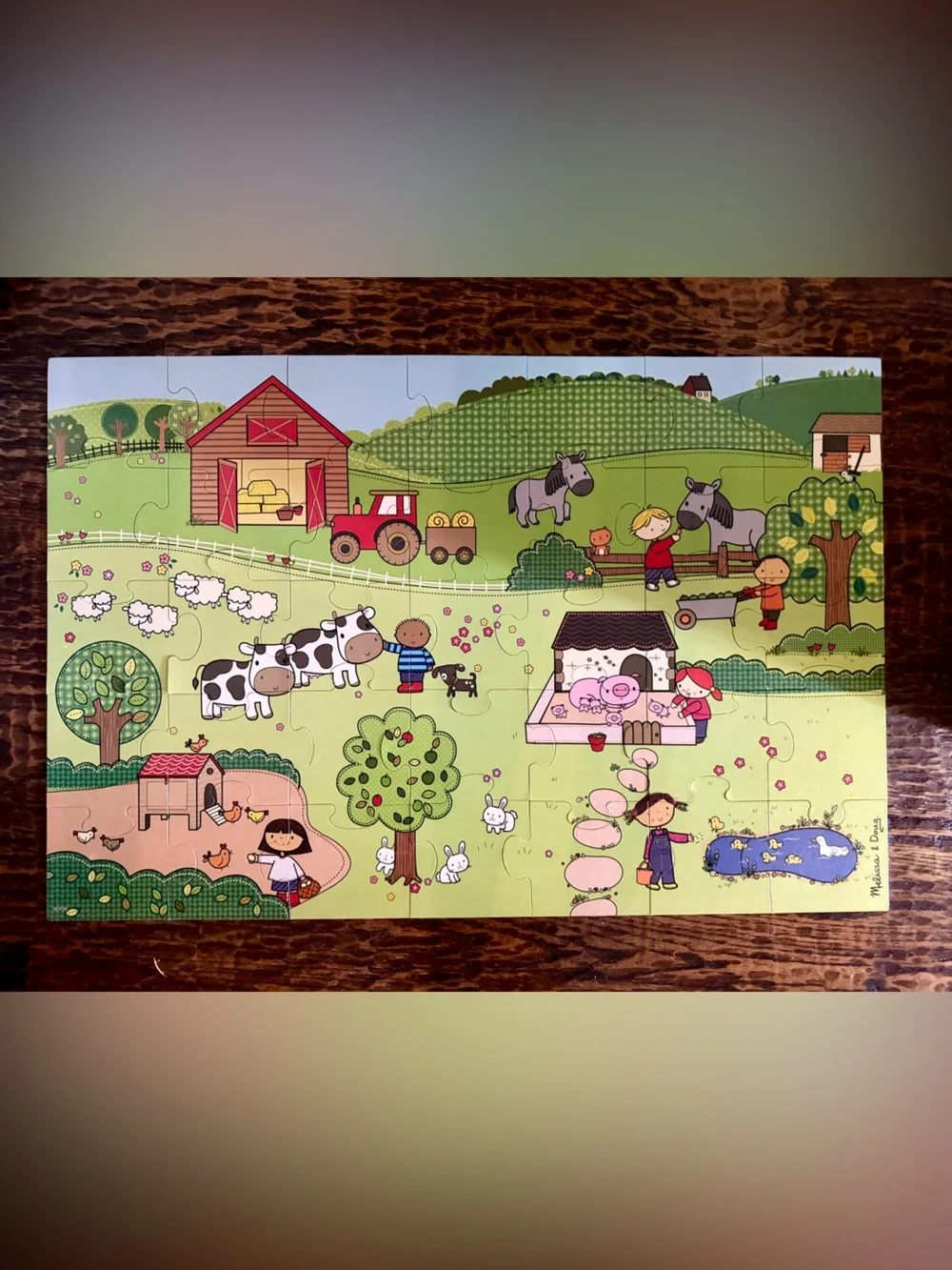 Melissa & Doug On the Farm Giant Floor Puzzle 35 pieces Natural Play